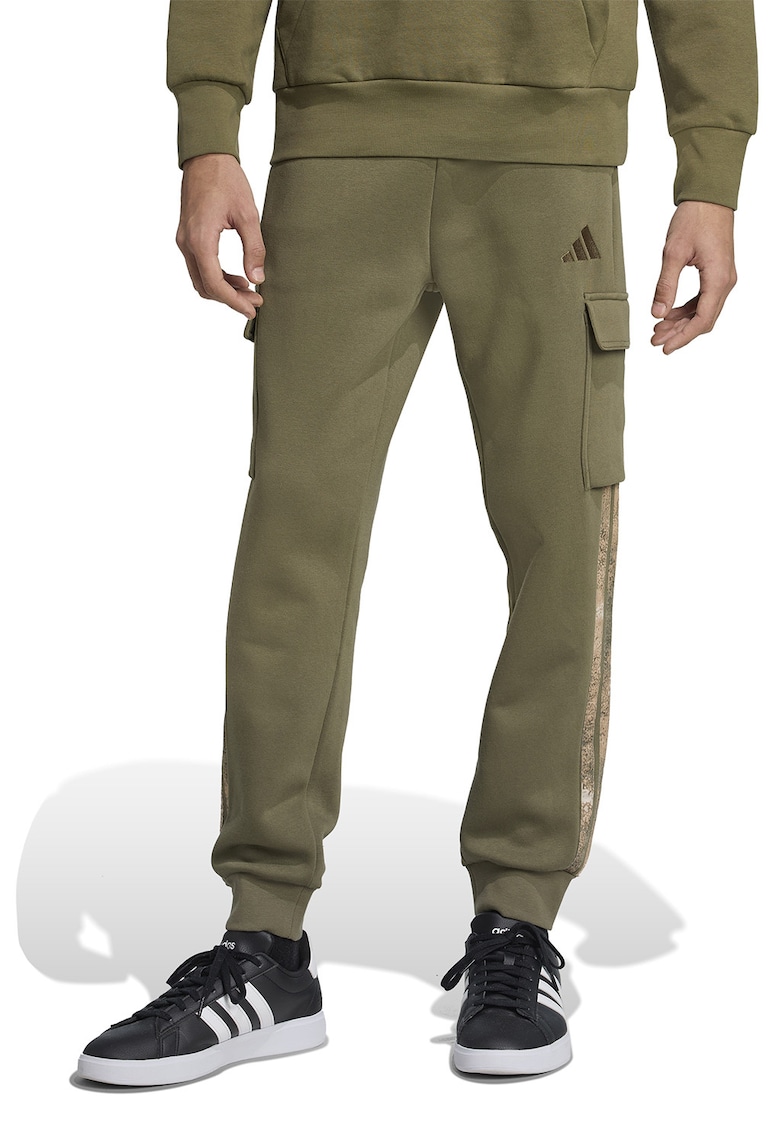 Pantaloni de trening cargo cu talie ajustabila - Kaki