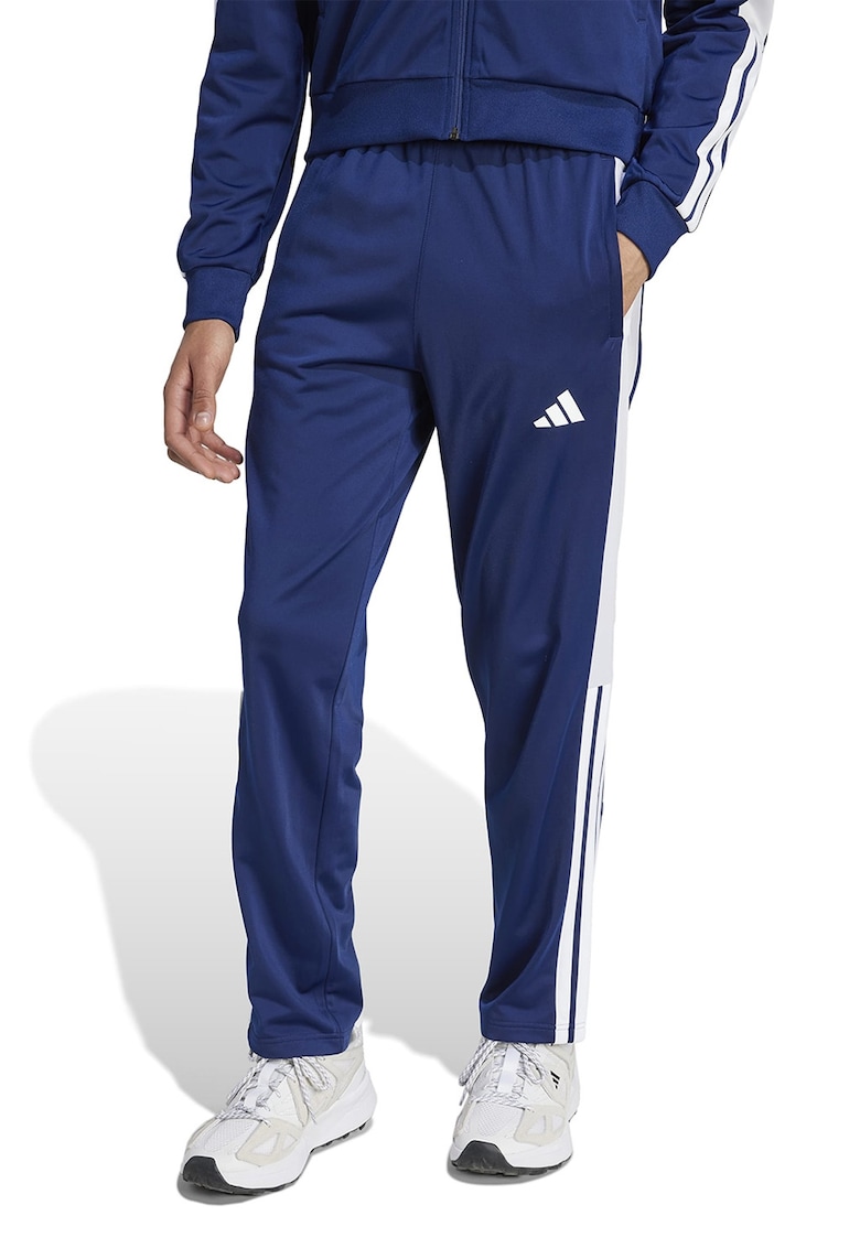 Pantaloni de trening cu slituri cu capse pe glezna - Albastru inchis/Alb optic