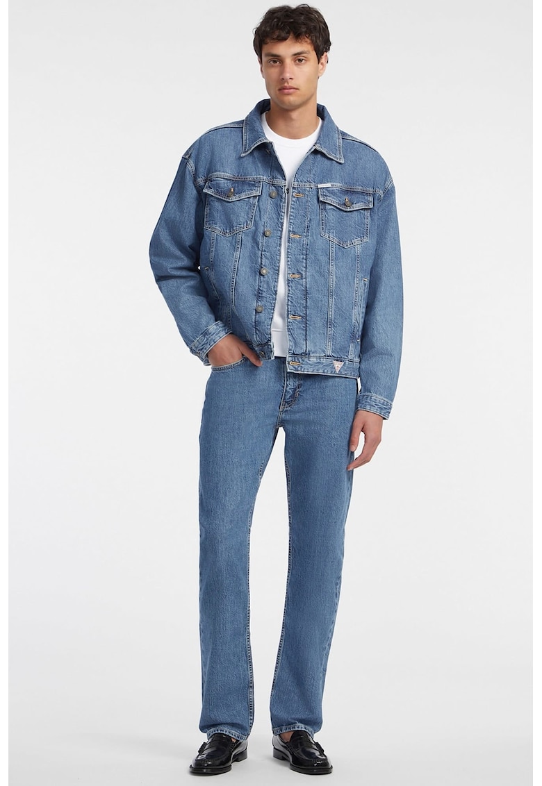 Jacheta de denim cu maneci cazute - Albastru deschis