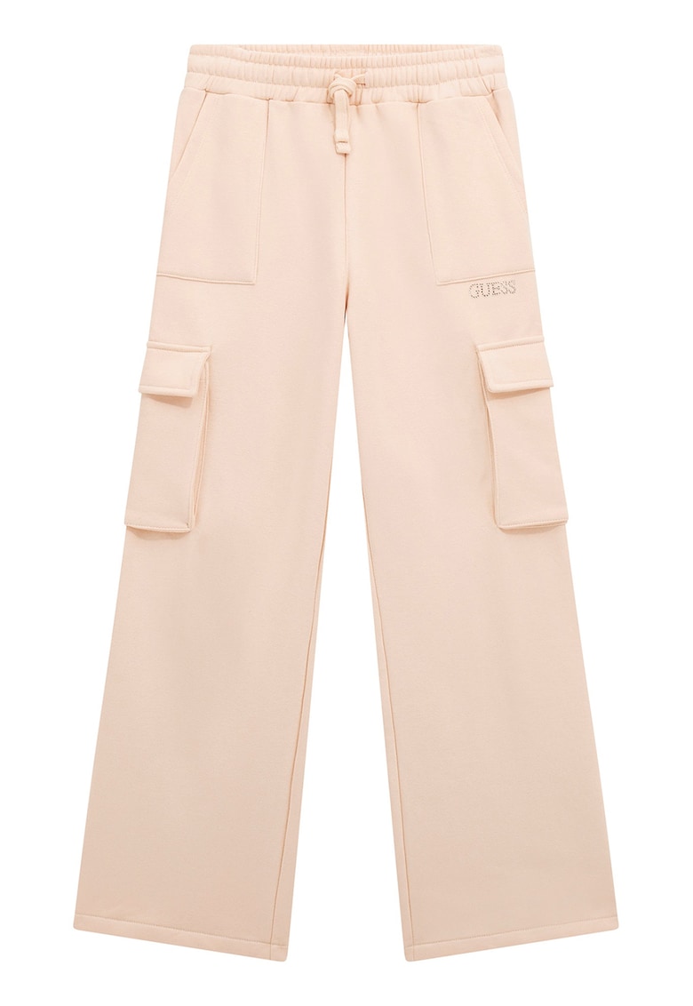 Pantaloni cargo cu croiala ampla si snur - Bej deschis
