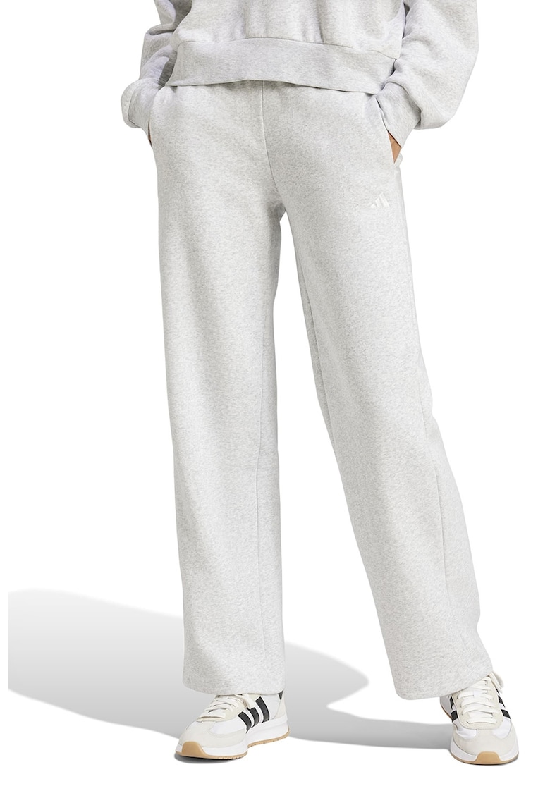 Pantaloni de trening drepti cu un snur in talie Essentials - Gri deschis melange