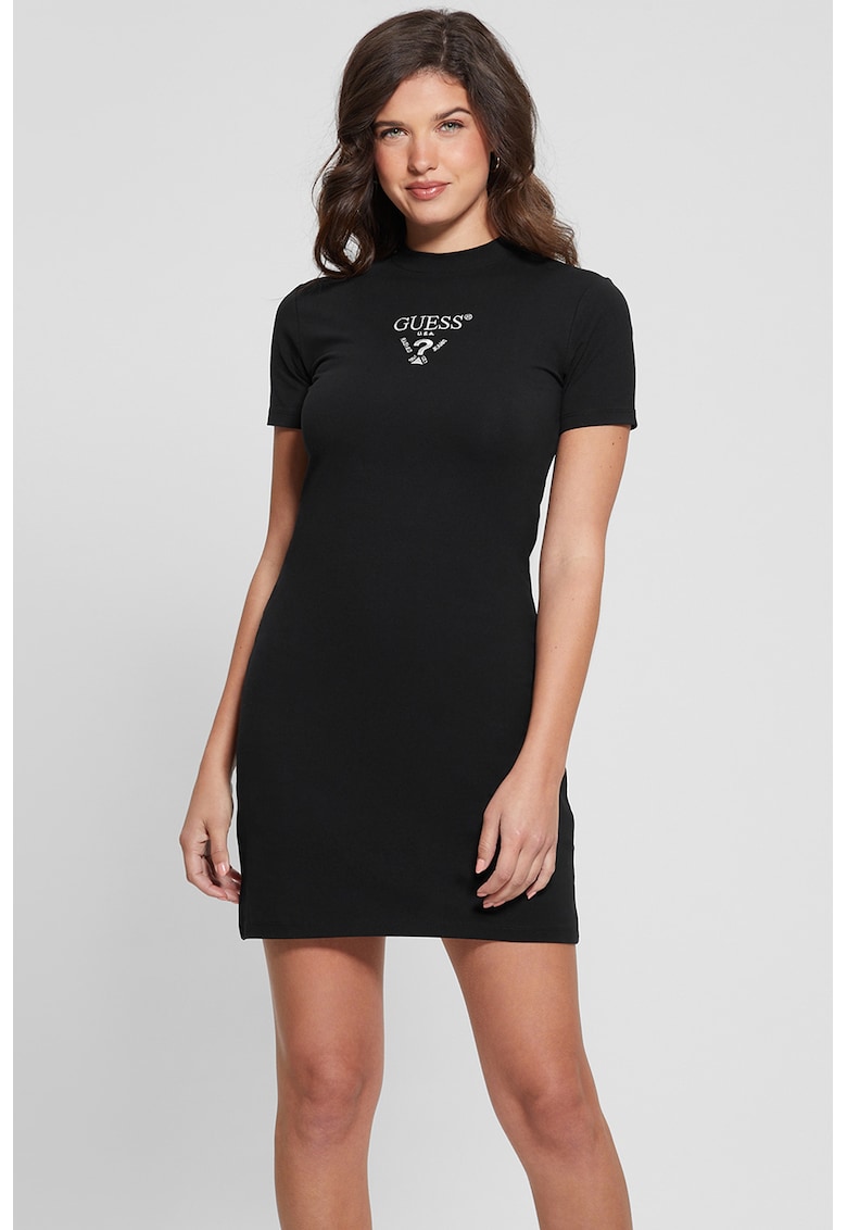 Rochie mini cu logo - Negru