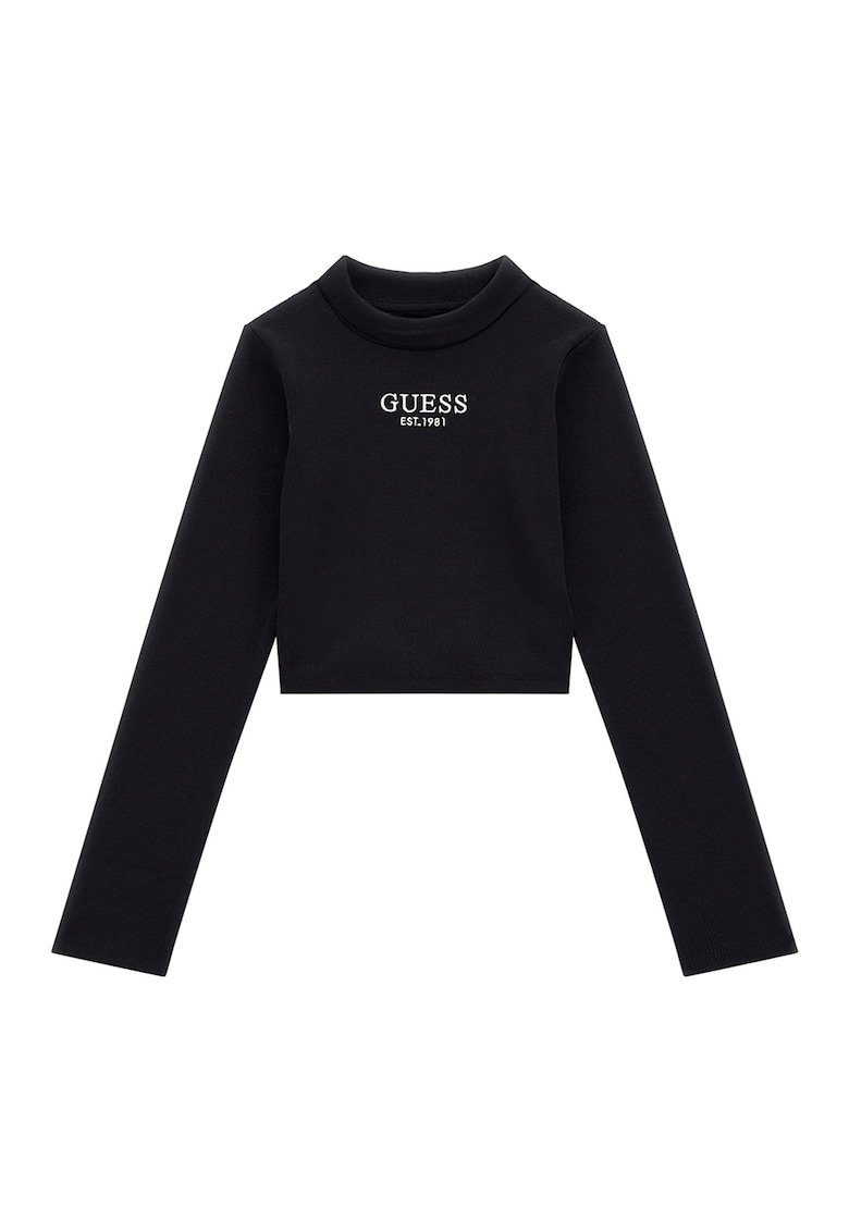 Bluza cu striatii si logo brodat - Negru