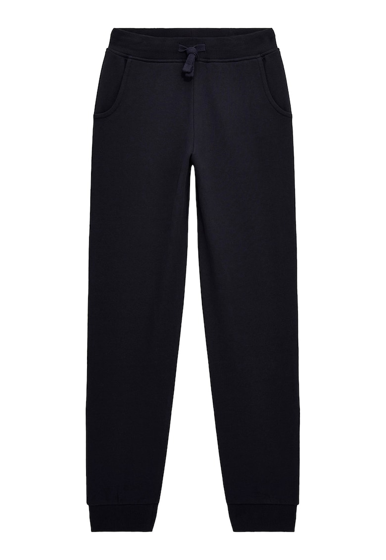 Pantaloni de trening de bumbac talie ajustabila - Albastru inchis/Bleumarin