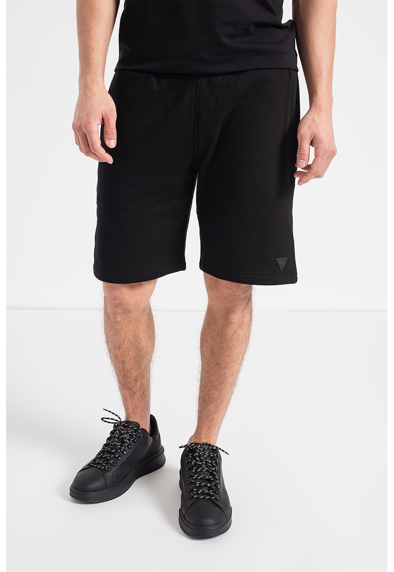 Pantaloni scurti cu snur in talie - pentru fitness - Negru