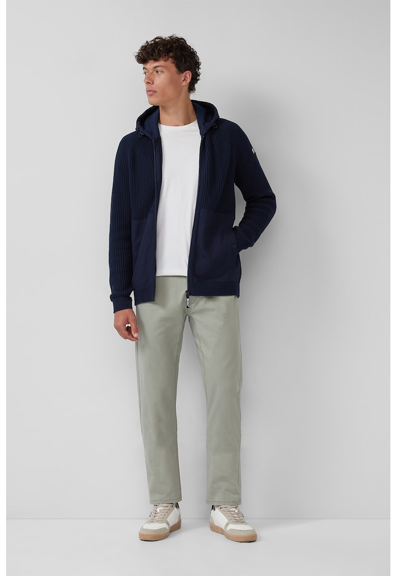 Pantaloni drepti cu model uni - Gri cenusiu