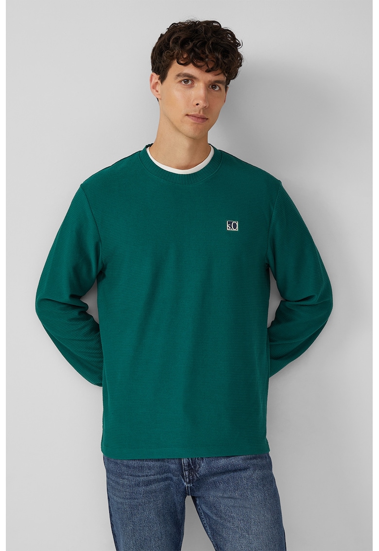 Bluza de trening lejera cu decolteu la baza gatului - Verde englez
