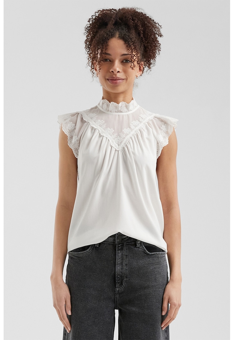 Bluza cu detalii brodate - Alb optic