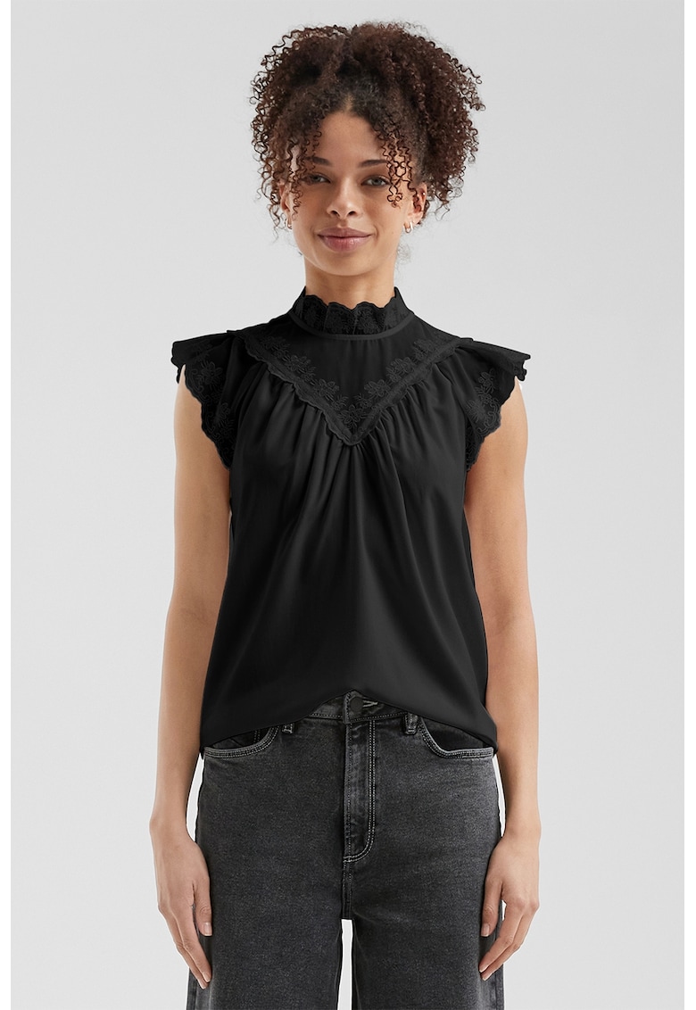 Bluza cu detalii brodate - Negru