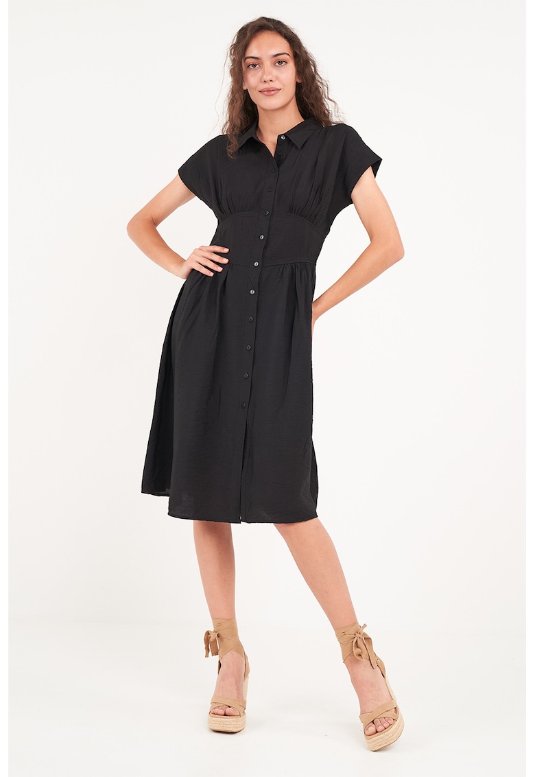 Rochie mini cu croiala in A - Negru