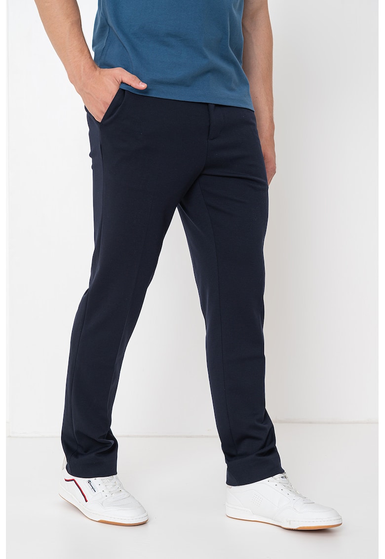 Pantaloni slim fit cu talie medie - Albastru ultramarin