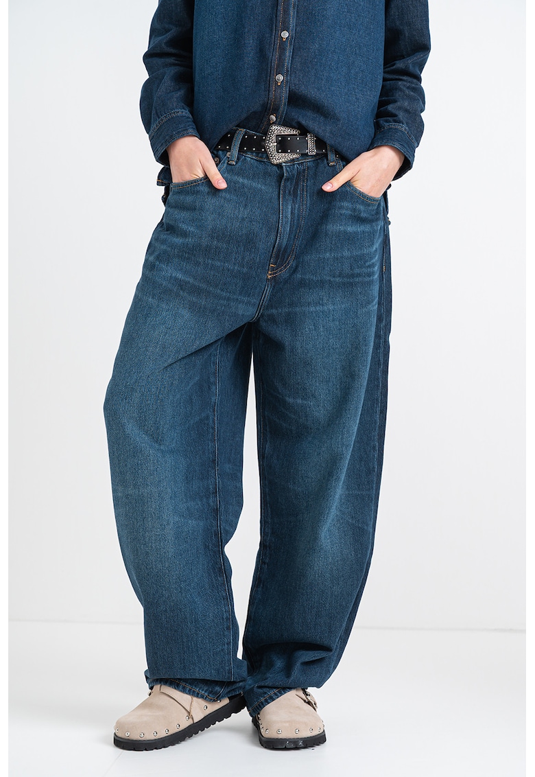 Blugi relaxed fit Barrel - Albastru inchis