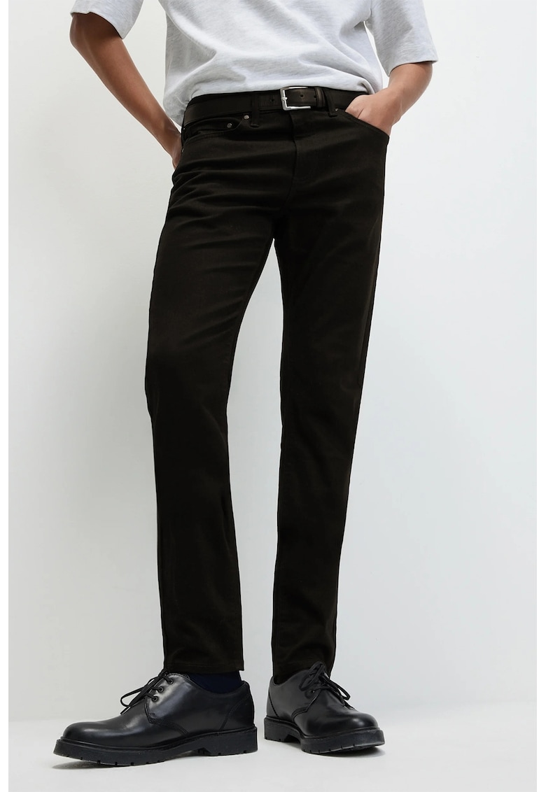 Blugi slim fit cu aspect decolorat - Negru/Negru stins