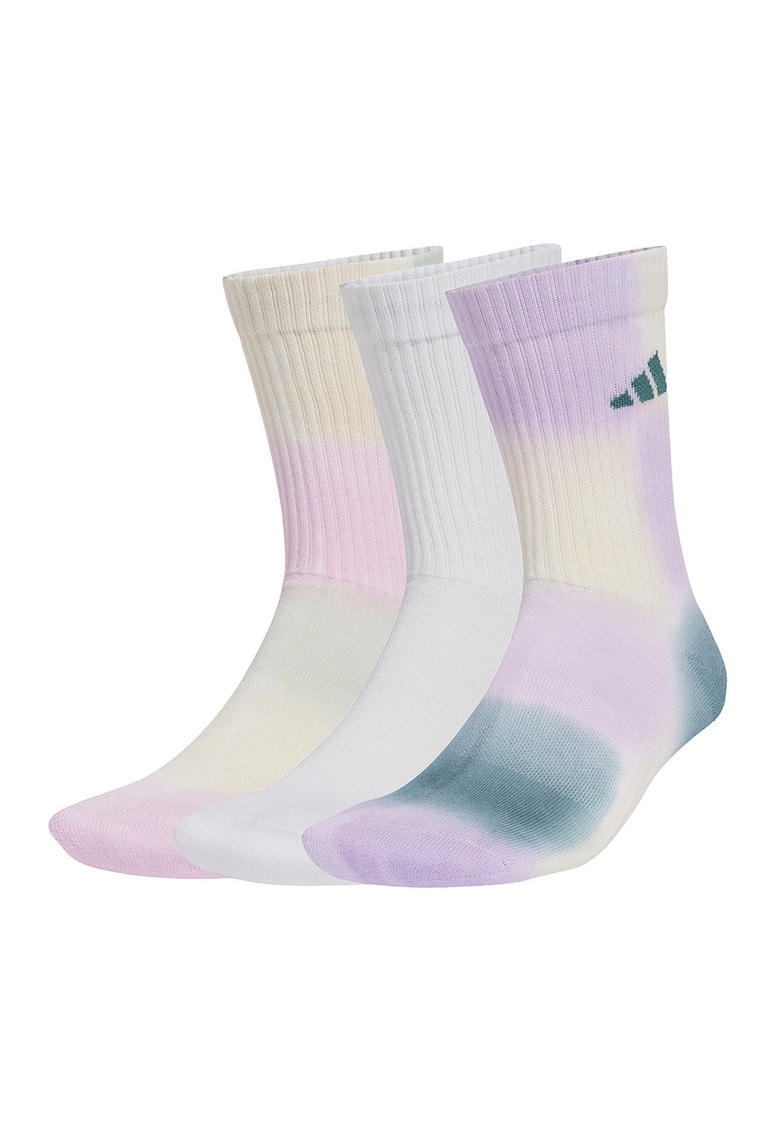 Set de sosete lungi unisex cu model tie dye - 3 Perechi - Verde/Galben/Lila