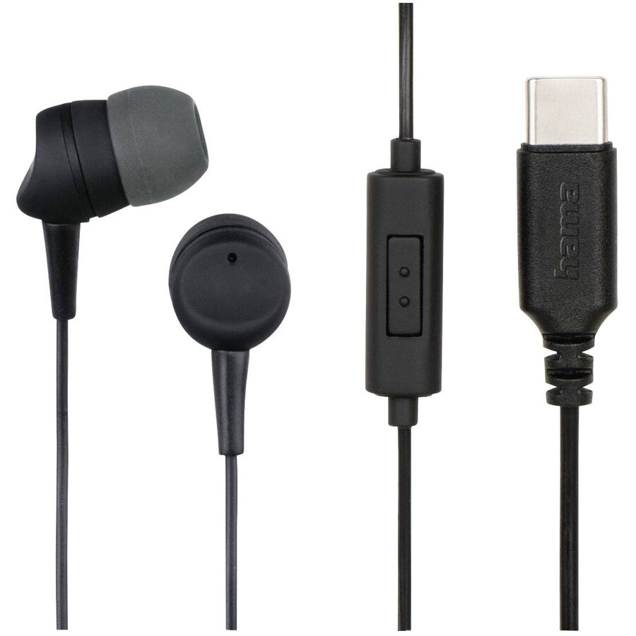 Casti Sea In-Ear Microfon Cable Kink Protection USB-C Negru