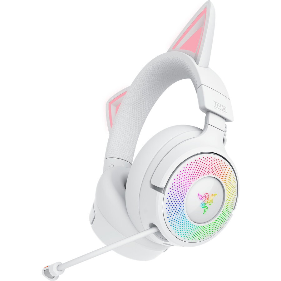Casti Kraken Kitty V3 Pro, gaming headset white, Bluetooth, USB dongle, USB cable