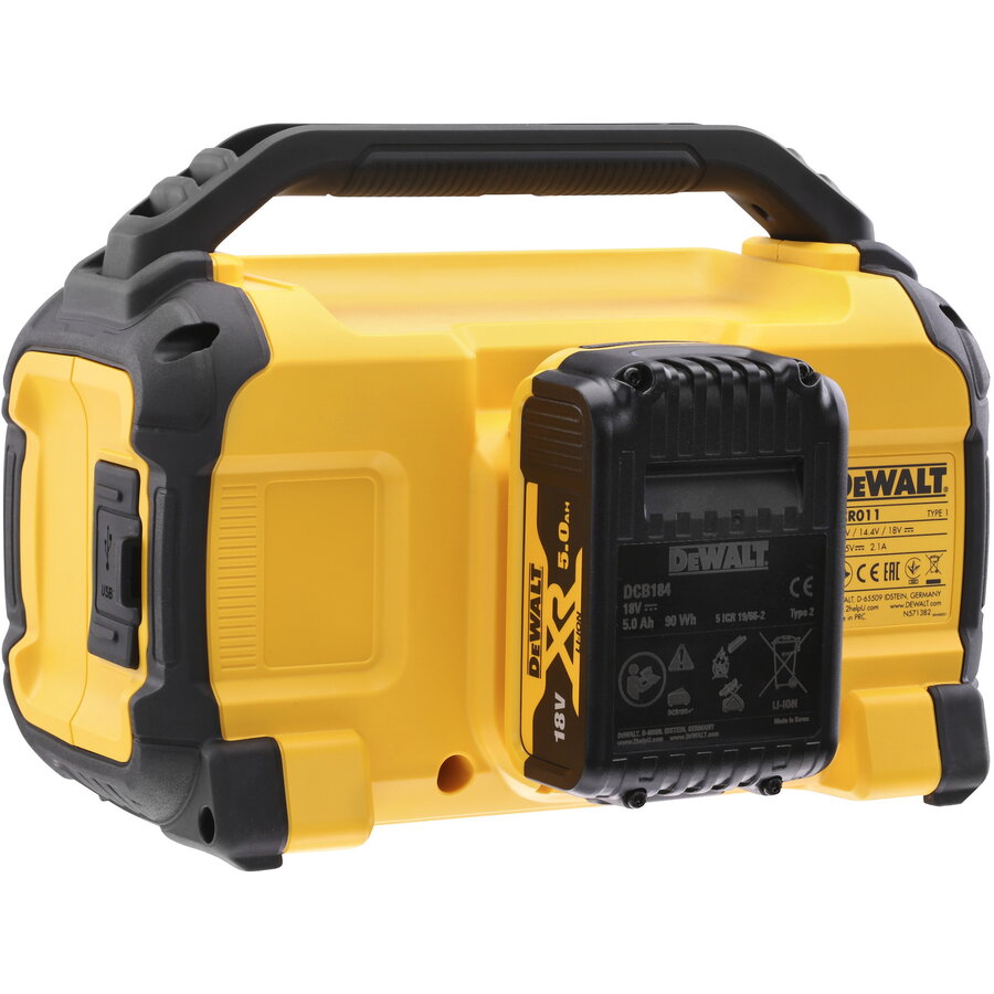 Boxe DCR011-XJ, speaker yellow/black, 10.8 to 54 volt Bluetooth speaker - basic version