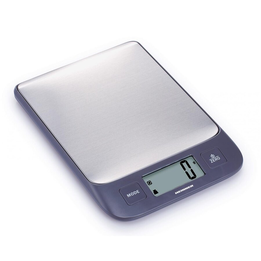 Cantar de bucatarie Heinner HKS-5IXBK, 5 Kg, 1g, tara, functie cantarire lichide, display LCD, Inox
