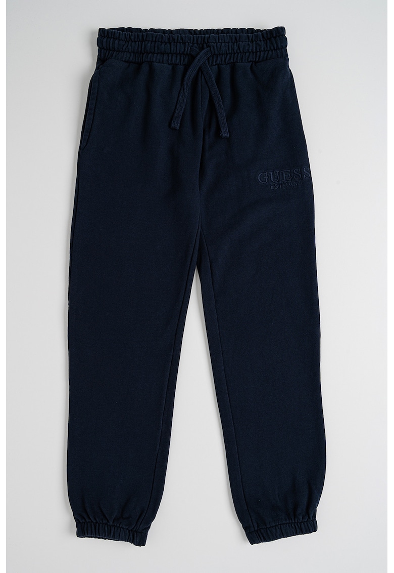 Pantaloni de trening din bumbac cu snur - Bleumarin