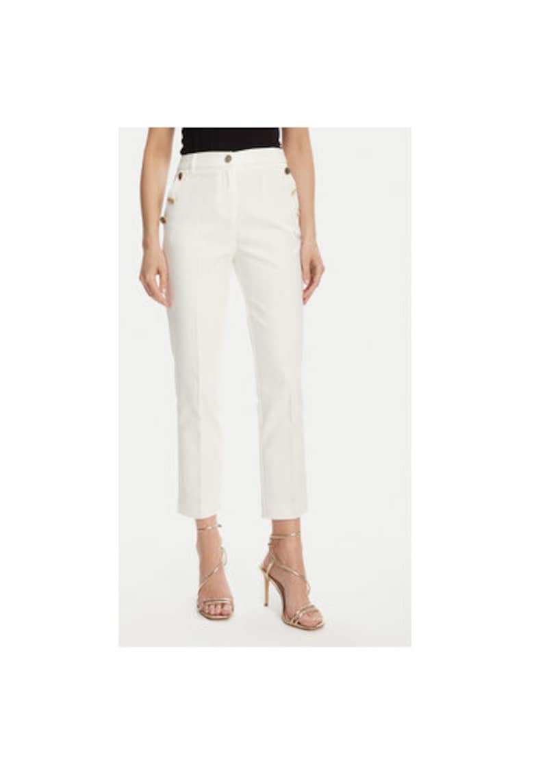 Pantaloni chino dama  251-PKY.F - Bumbac/Poliester - Alb - Alb