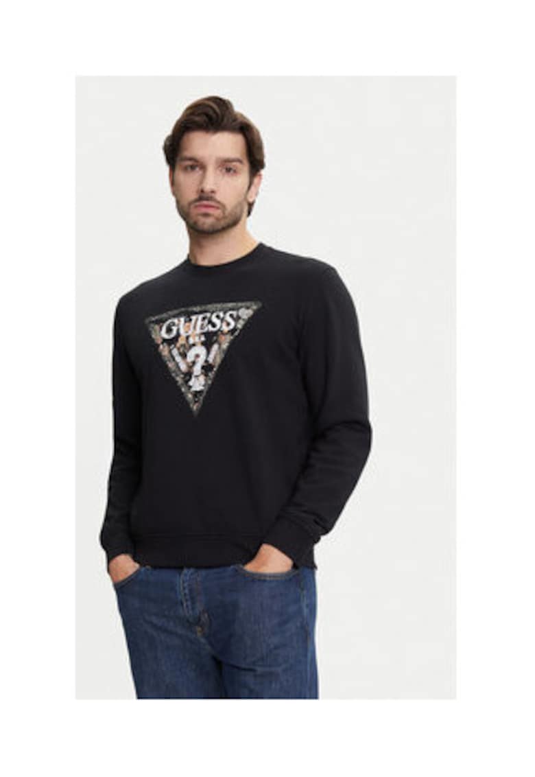 Bluza din amestec de bumbac cu logo