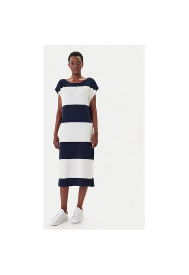 Rochie dama  1016534 - Bumbac/Elastan - Bej/Bleumarin - Bej/Bleumarin