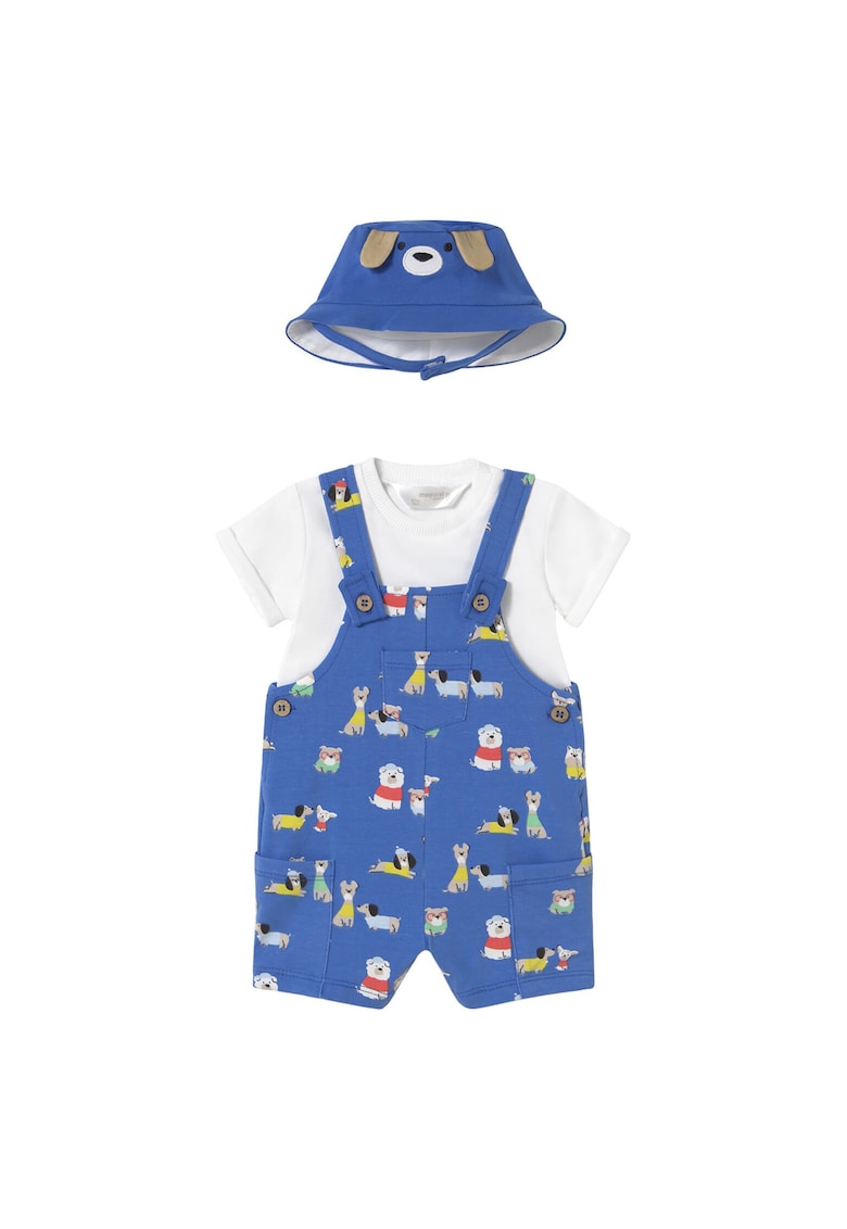 Set tricou si pantaloni scurti baieti  1624 - Bumbac/Elastan - Albastru - Albastru