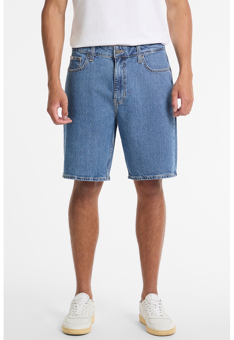 Blugi scurti din denim cu buzunare - Albastru