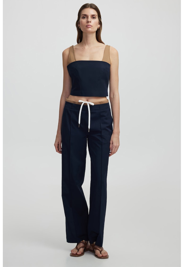 Top crop cu model uni - Bleumarin