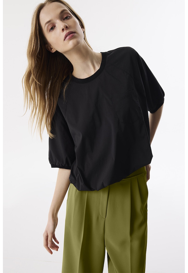 Bluza lejera cu maneci medii - Negru