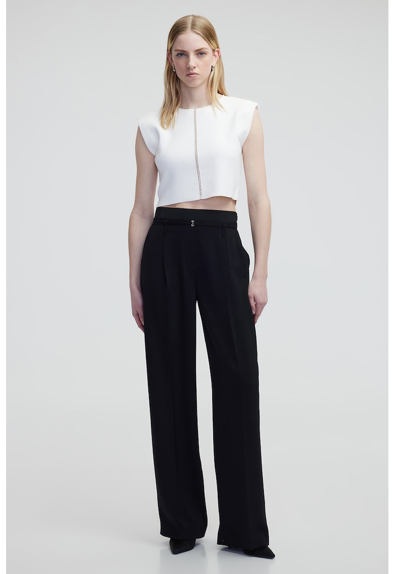 Pantaloni eleganti cu talie inalta - Negru