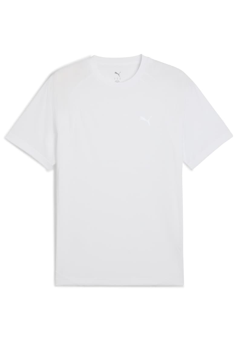 Tricou cu decolteu la baza gatului si logo Evostripe - Alb