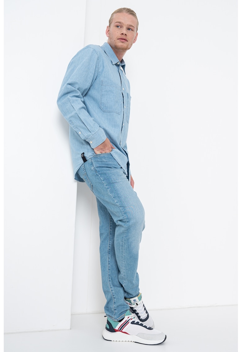 Camasa de denim cu maneci lungi - Albastru deschis