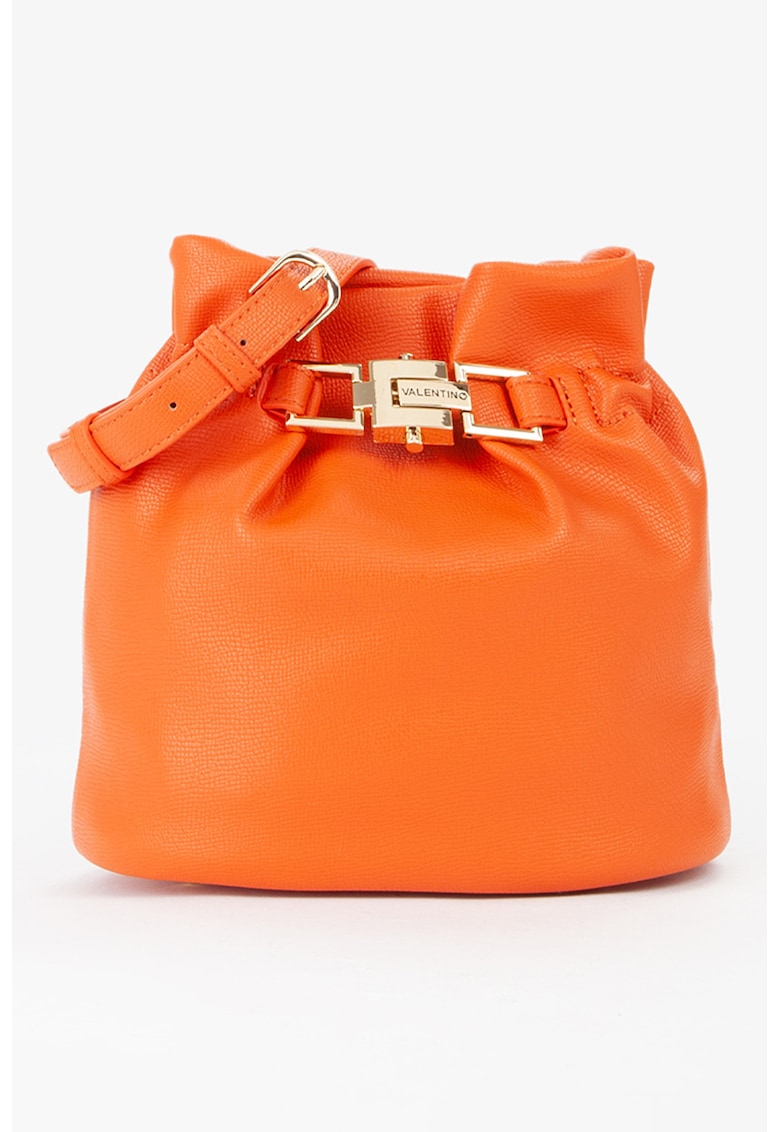 Geanta crossbody de piele ecologica Fedora Re - Portocaliu mandarina