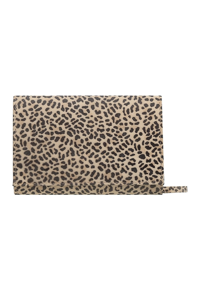 Geanta crossbody de piele - Gri/Maro nisip