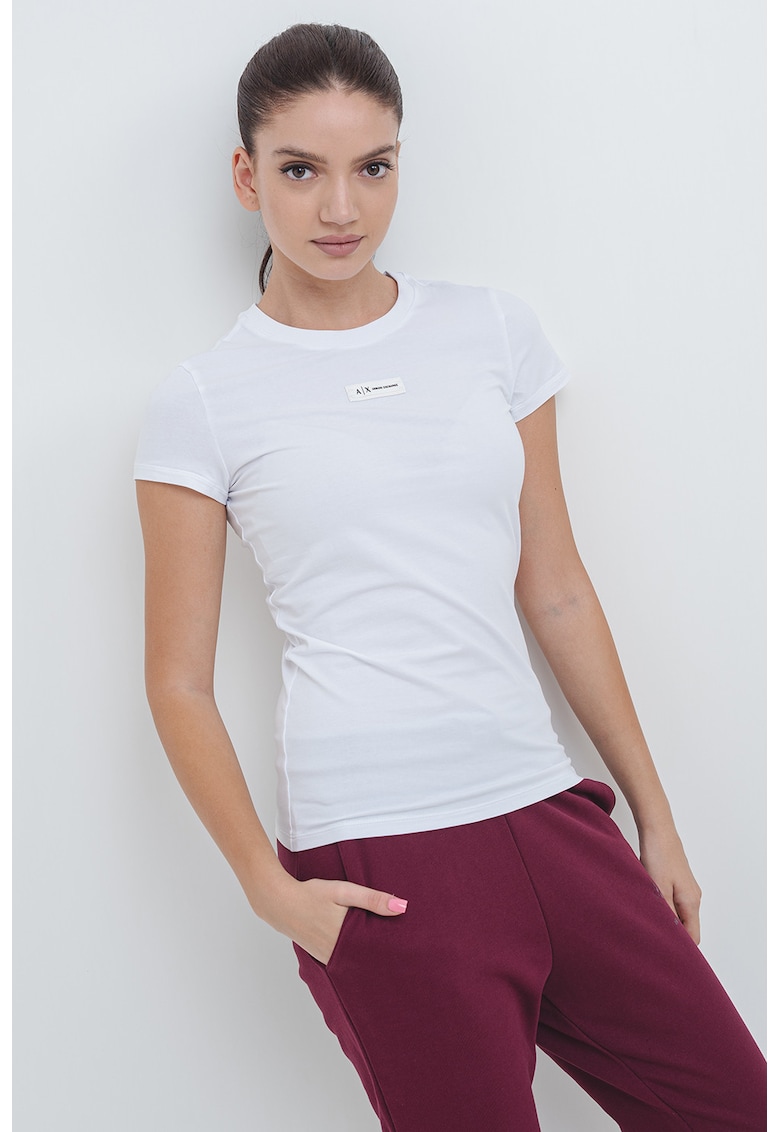 Tricou slim-fit cu logo - Alb