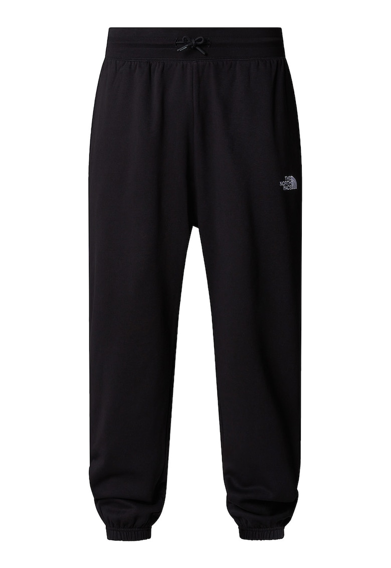 Pantaloni de trening relaxed fit din amestec de bumbac Essential - Negru/Alb optic