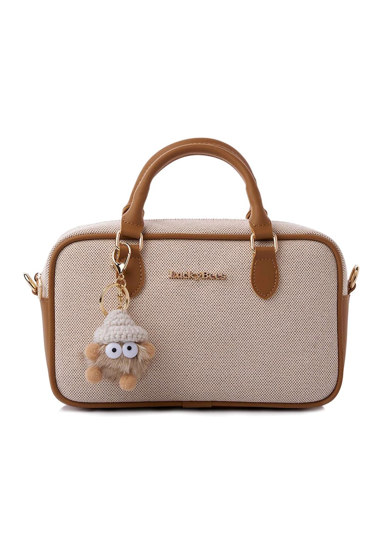Geanta crossbody cu bareta detasabila - Maro