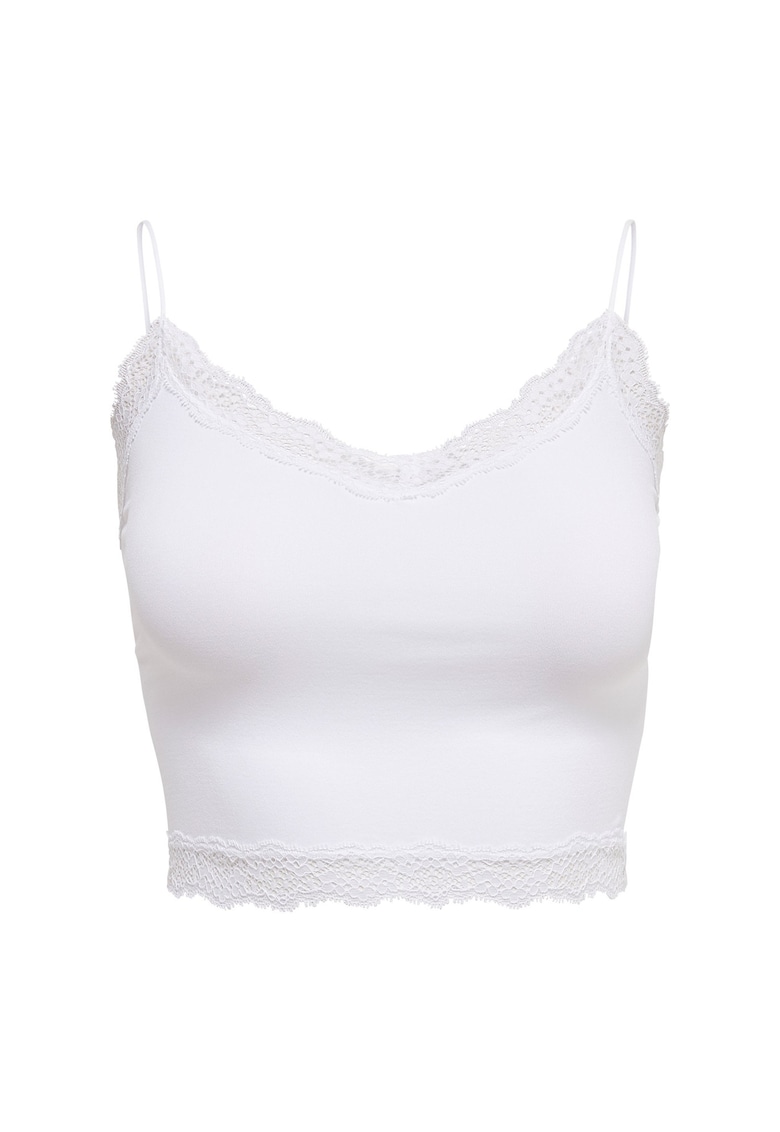 Top crop slim-fit fara cusaturi Vicky - Alb