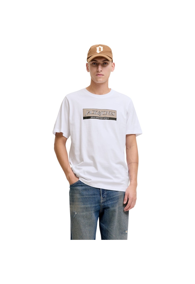Tricou JACK &JONES Inwood Block Branding 50177 - Alb