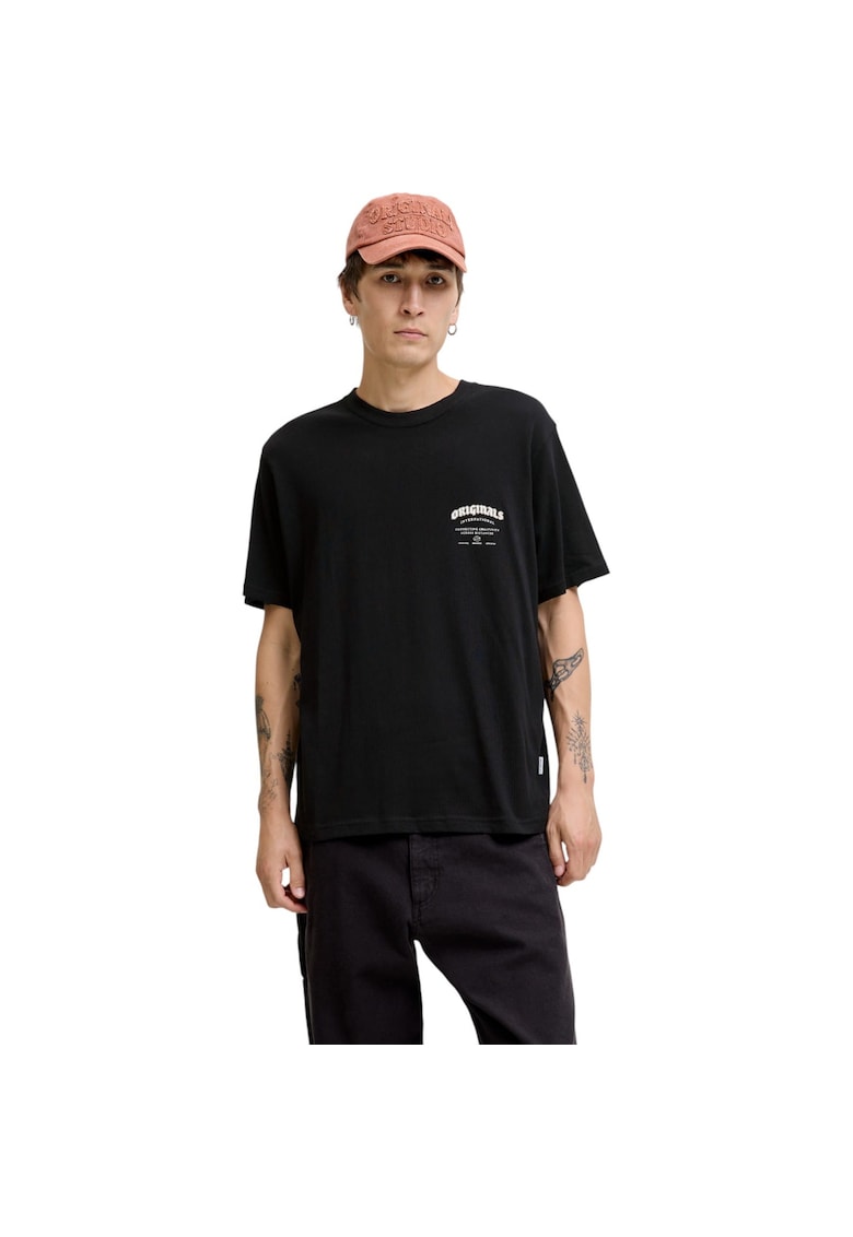 Tricou JACK &JONES Meadows Typo 50203 - Negru
