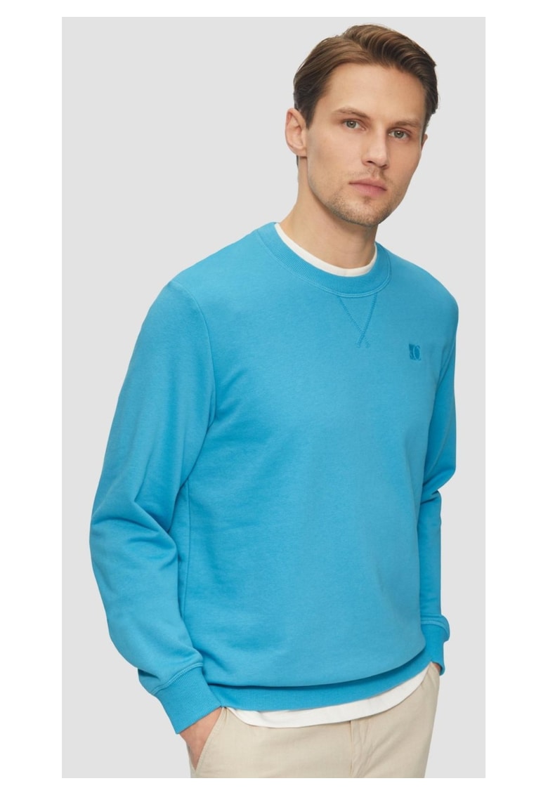 Bluza simpla barbati din amestec de bumbac si viscoza - Regular fit - Albastru deschis