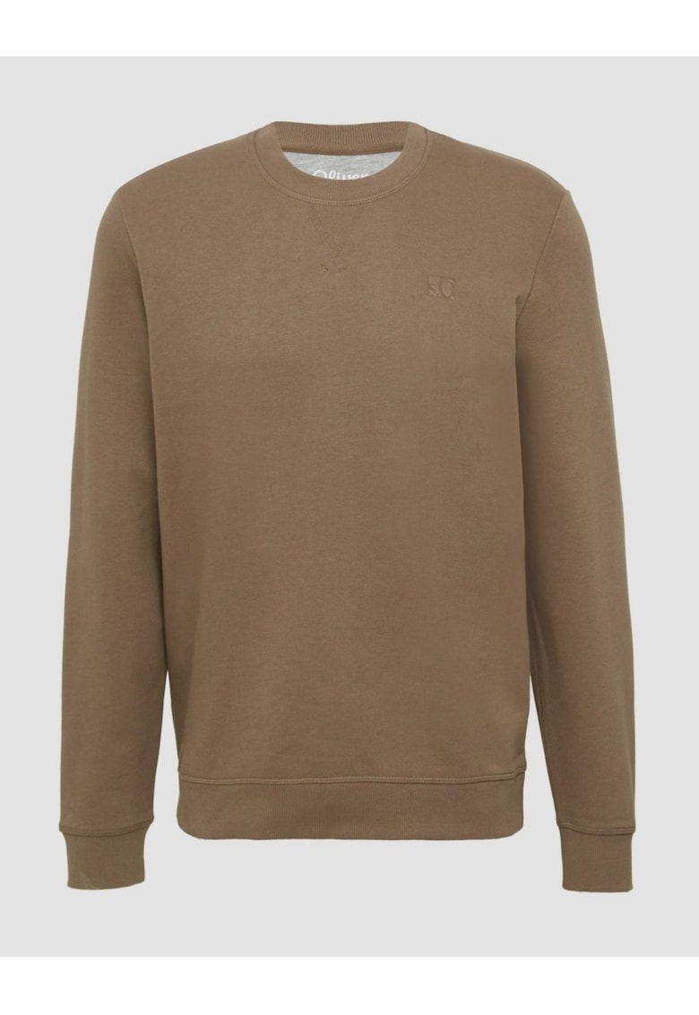 Bluza simpla barbati din amestec de bumbac si viscoza - Regular fit - Maro