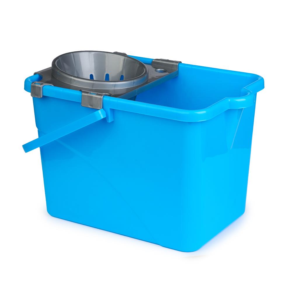 Galeata cu storcator si roti, polipropilena, albastru, 15 l