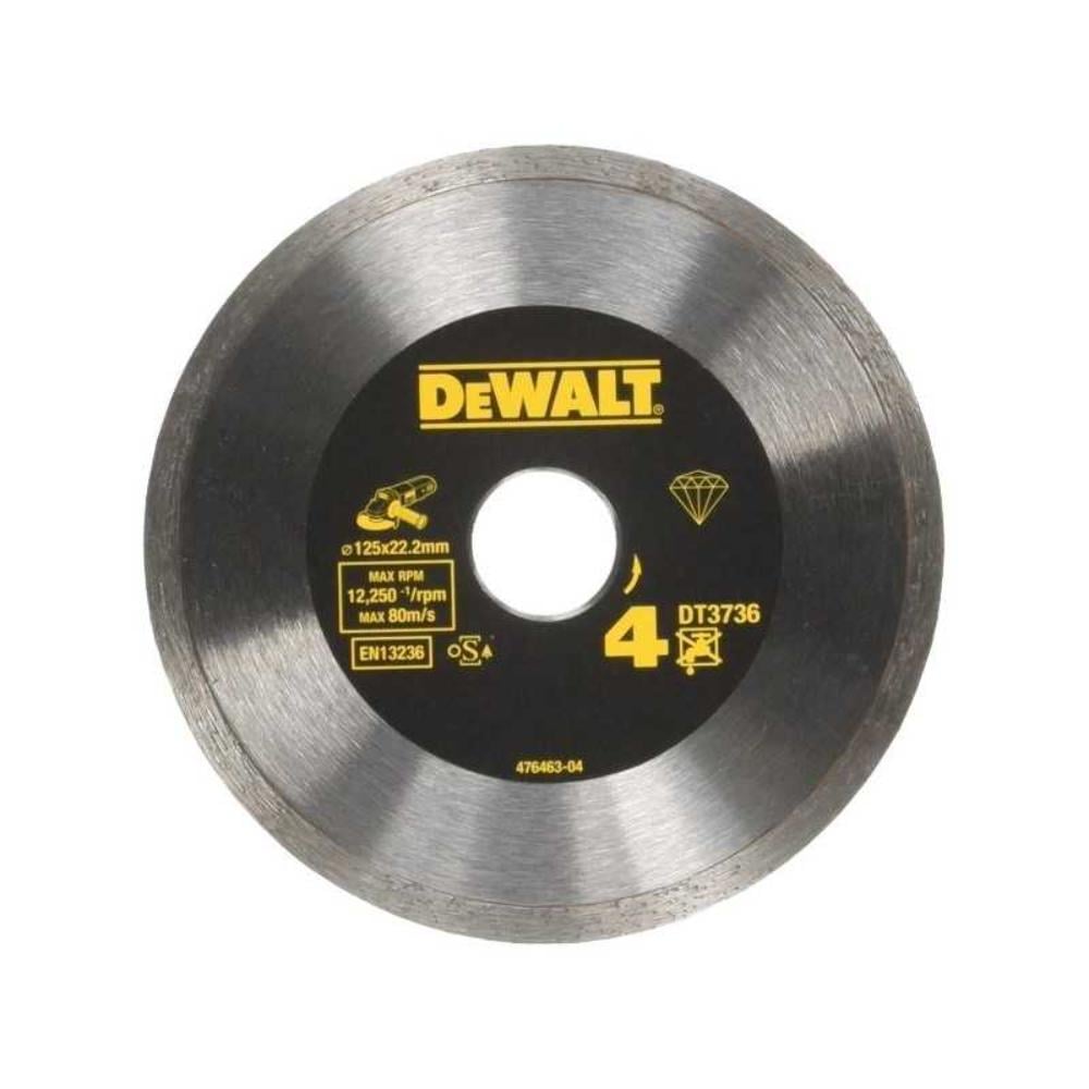 Disc diamantat pentru taiere gresie si faianta DeWalt DT3736, 125 x 22.2 x 1.6 mm