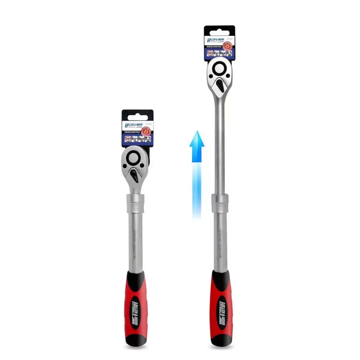 Cheie extensibila cu clichet Dedra, 1/2, 305-445 mm