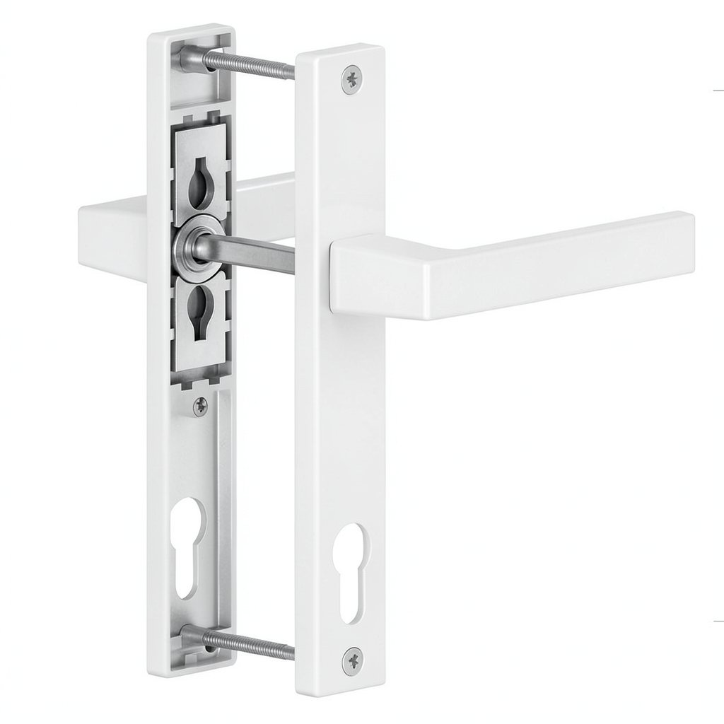 Maner usa PVC cu sild, aluminiu, alb RAL 9016, 92 mm