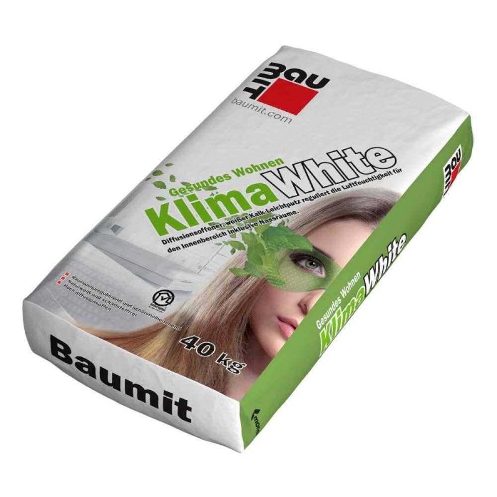 Tencuiala decorativa Baumit KlimaWhite, granulatie 1.5 mm, alb, 40 kg