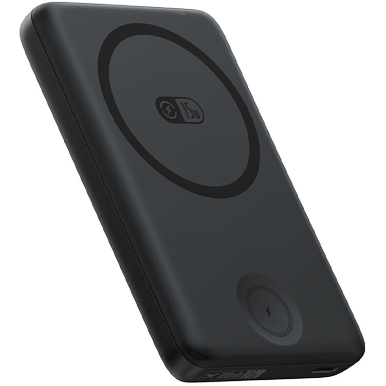 Acumulator extern EnerFill FM11, 27W, Incarcare Wireless 15W, USB-C, Negru
