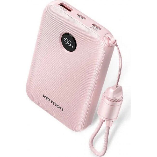 Baterie Externa 10000mAh 2 x USB-C 1x USB-A 22.5W Roz